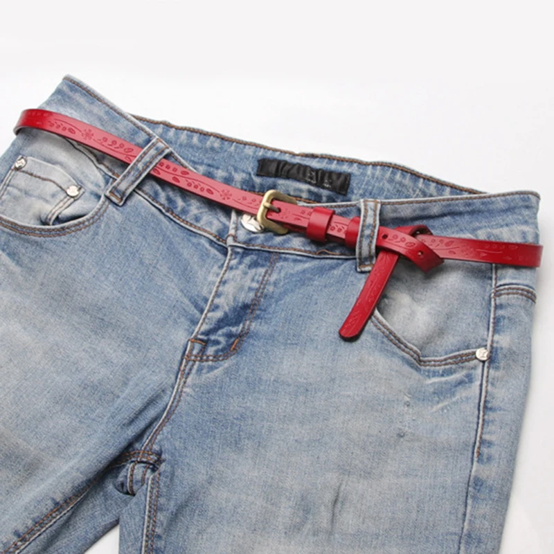 

Женский ремень из натуральной кожи с цветочным принтом, винтажный ремень с пряжкой и поясом, подарок