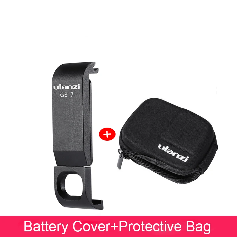 with protective bag Ulanzi G8-7 Gopro 8 крышка батареи Съемная крышка батареи type-C порт зарядки для Gopro Hero 8 аксессуары - Цвет: with protective bag