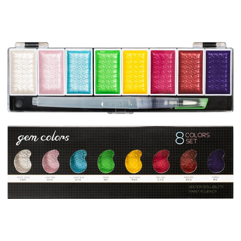 Цвета: металлик золото водная Цветная кисть ручка пигментная краска набор