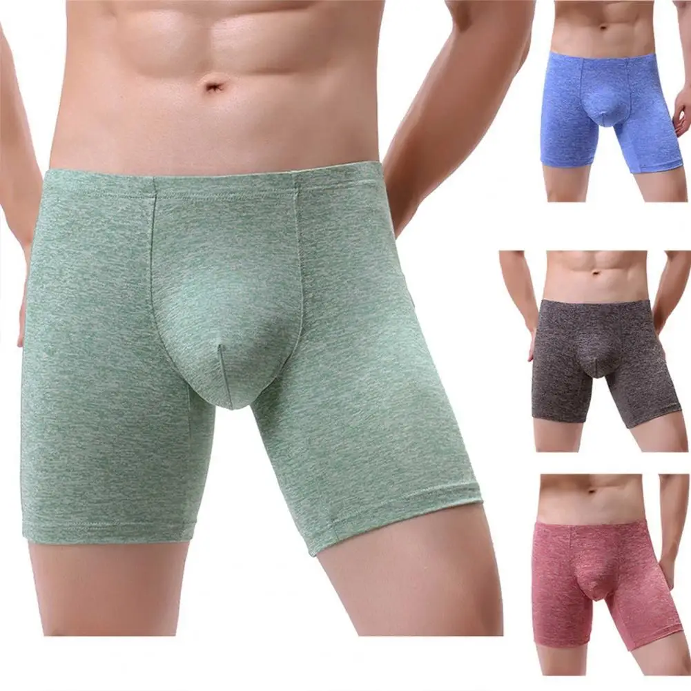 

Men Breathable Boxers Panties Shorts U Convex Elastic Solid Color Underpants Man Polyester Sexy for Male Calecon Family