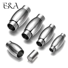 2 шт. Магнитная застежка из нержавеющей стали, нержавеющая сталь, 3456 мм кожаный браслет ручной работы с застежками Магнит пряжка браслет 