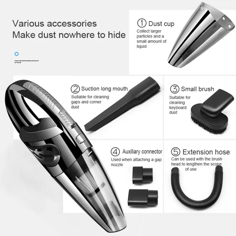 

Handheld Vacuum Cordless,Powerful Cyclone Suction Portable Rechargeable Vacuum Cleaner Easy Using ,Quick Charge Wet Dry