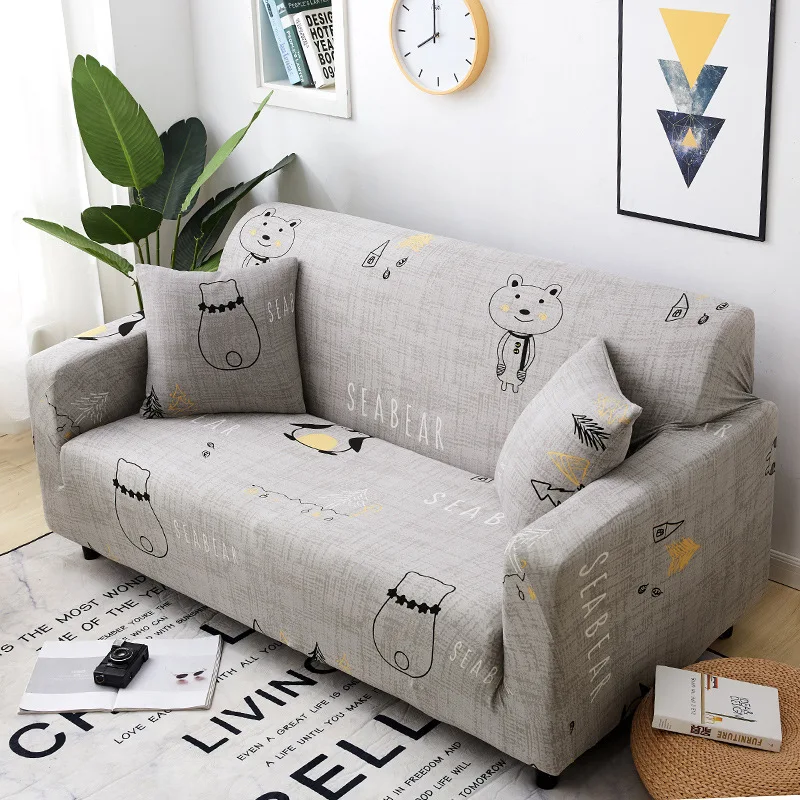 

Elastic Sofa Cover All-inclusive Printing Polyester Couch Case For Living Room Sectional Corner L-Shape For 1/2/3/4 Seater