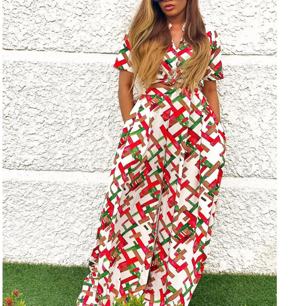 

Однобортный костюм из 2 предметов Высокая Талия Летний тренировочный костюм наборы для ухода за кожей в богемном стиле пляжная Стиль принт ...