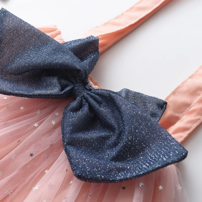 

Girls Dress 2021 New Summer Bow Kids Striped Party Dress Floral Vestidos Girls Princess Dresses Costume Children Clothing 3-7T