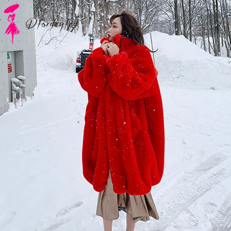

Women Jackets Winter Coat Jacket 2021 Faux Rabbit Fur Padded Women Stand-up Collar Jackets Fashion Long Coats For Winter Women