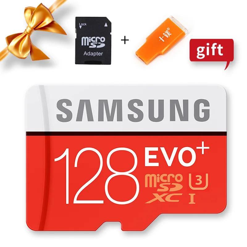 128GB Gift SAMSUNG Microsd карта 256 г 128 ГБ 64 ГБ 32 ГБ 16 ГБ 8 ГБ 100 МБ/с. Class10 U3 U1 SDXC Класс EVO+ карта памяти Micro SD карты TF флэш-карты - Емкость: 128GB Gift