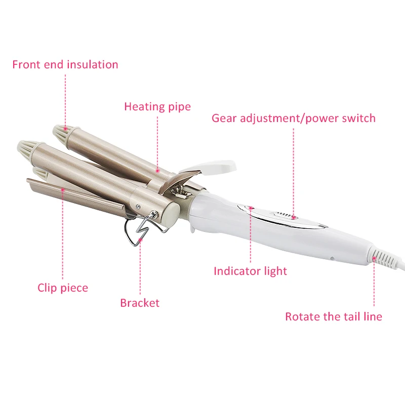 

KEMEI Hair Curling Iron Ceramic Triple Barrel Hair Curler Irons Hair Wave Waver Styling Tools Hair Styler Wand 38D