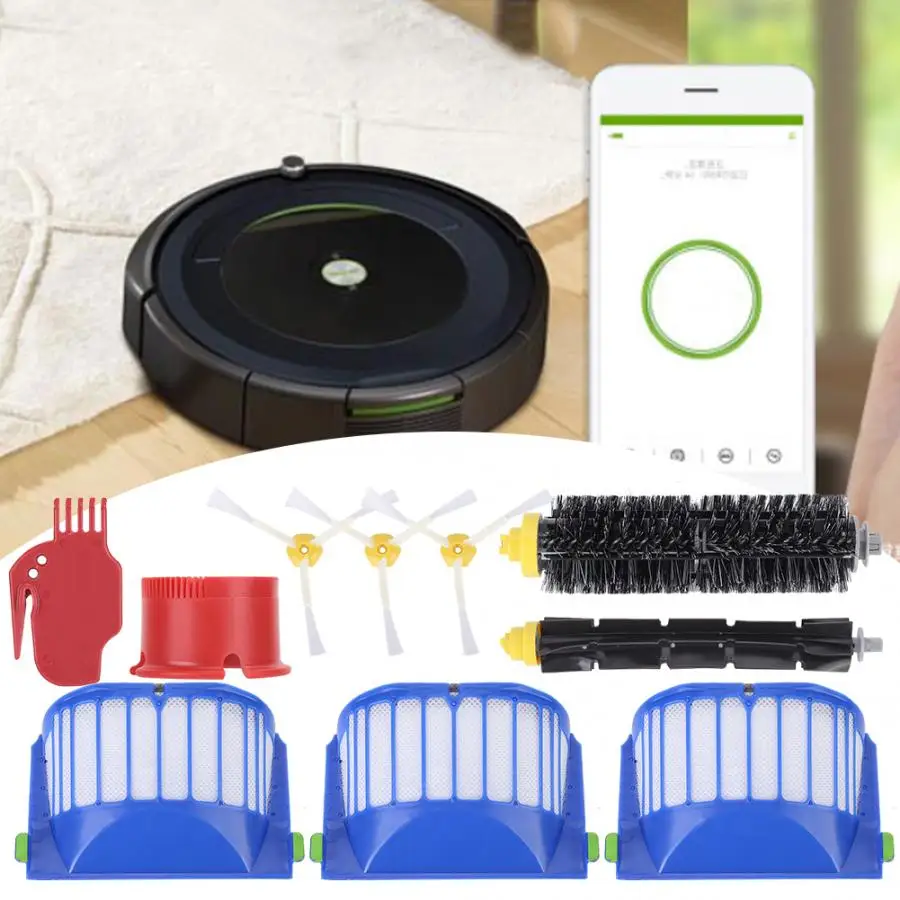 

Robot Cleaner Filter Comb Side Brush Replacement Parts Kit Fit for 600 Series Robot Cleaner Brush Vacuum Cleaner Parts