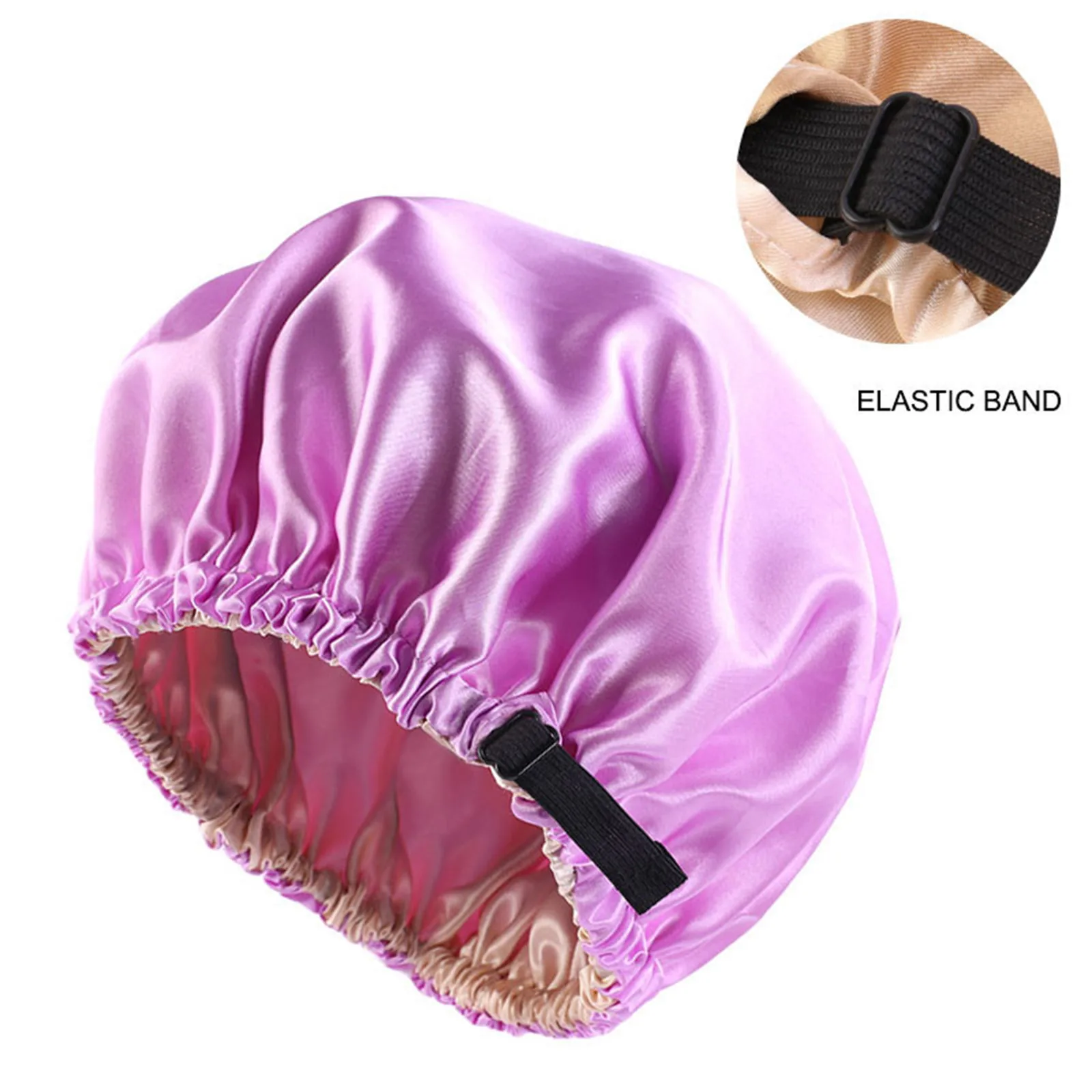 

Satin Sleep Cap Large Double-Sided Adjustable Sleep Bonnet Hair Bonnet Cap