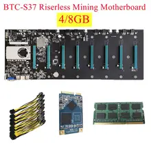 Mining motherboard 8 GPU Bitcoin Crypto Etherum Mining Set Kit Combo with 8GB DDR3 1600MHz RAM,1037U,128GB mSATA SSD,Power Cable