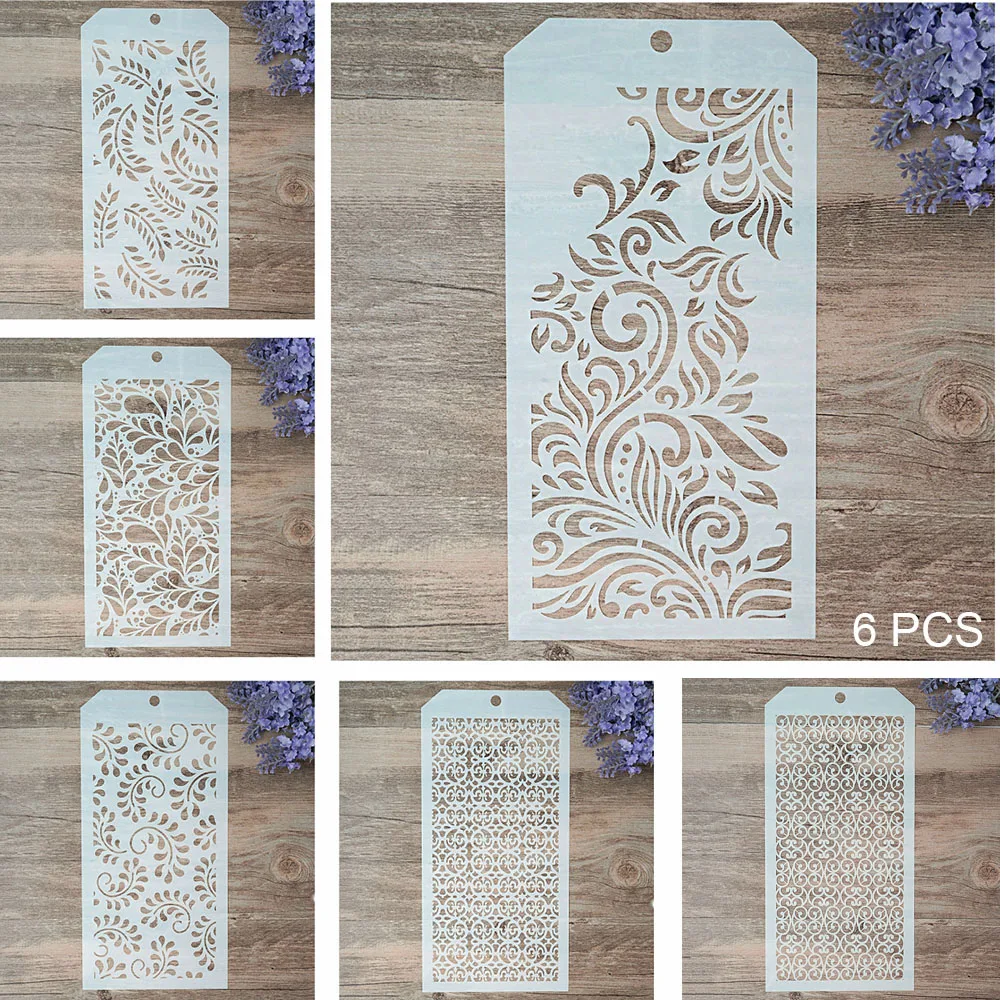 

6 PCS DIY Craft Geometry Stencil for DIY Scrapbooking Stamping Album Crafts Decorative Paper Cards