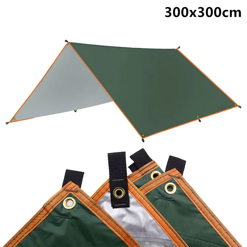 

4x3m 3x3m Awning Waterproof Tarp Tent Shade Ultralight Garden Canopy Sunshade Outdoor Camping Hammock Rain Fly Beach Sun Shelter