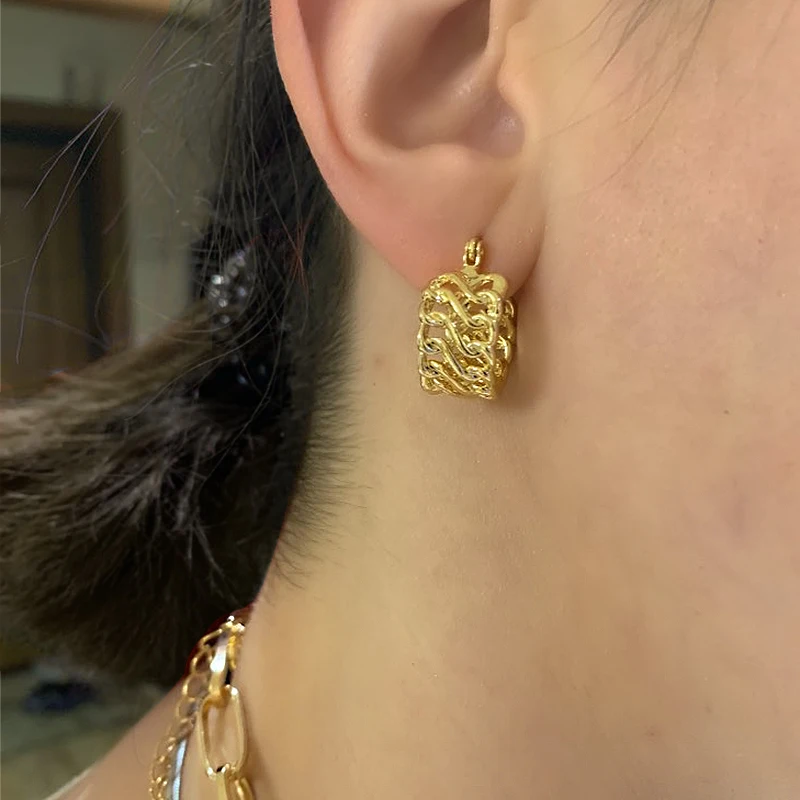 Женские серьги-кольца JOUVAL в Корейском стиле круглые толстые из блестящего сплава