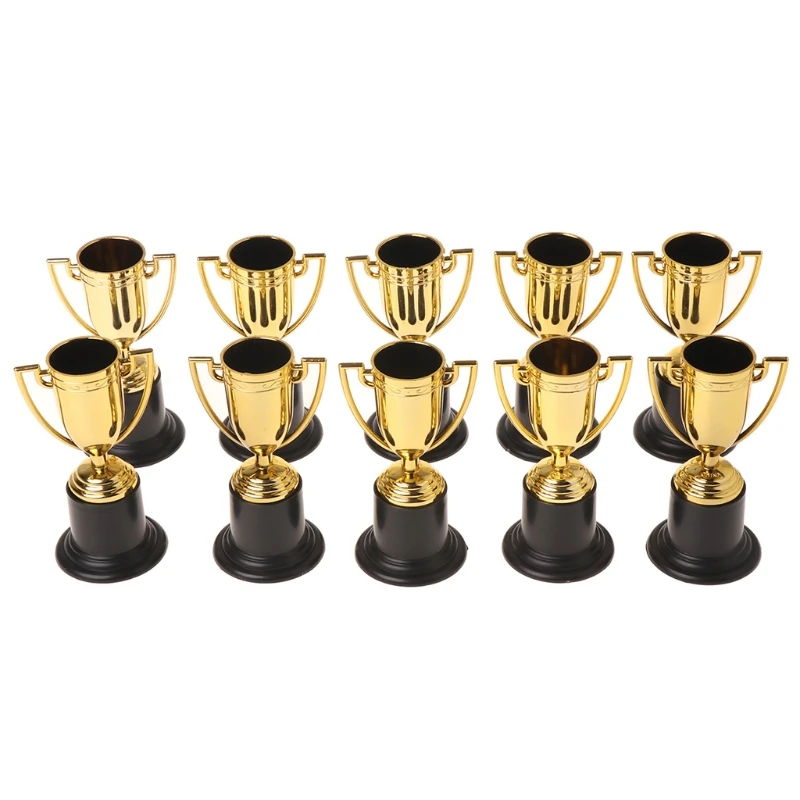 

10Pcs/Set Golden Cups Trophy Sports Winner Educational Props Kids Reward Prizes Toys