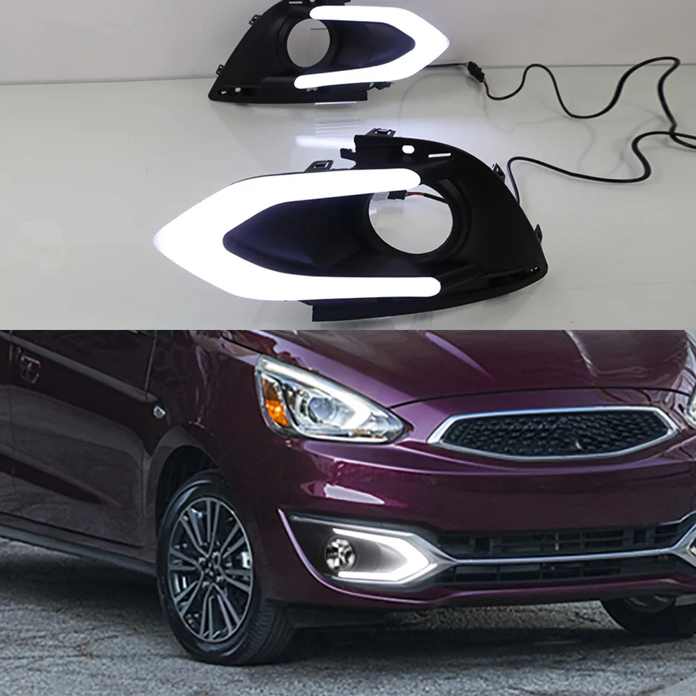 Автомобильный мигающий 1 комплект 12 В ABS для Mitsubishi Mirage 2016 2017 светодиодные дневные