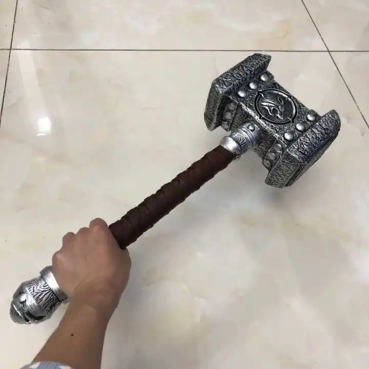 

Thor Hammer Cosplay 1:1 Figure Model Hammer Weapon Kids Gift Game Role Playing Safety PU Material Costume 54cm