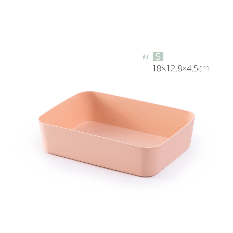 small pink BNBS пластиковый поднос для сервировки столовых приборов, органайзер для хранения столовых приборов, поднос для доуеров, Кухонные цифровые аксессуары, ящик для косметики - Цвет: small pink