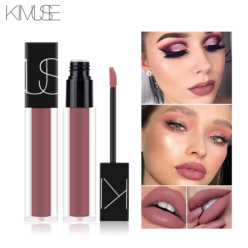 KIMUSE, брендовая Помада для губ, помада для губ, сексуальная, красивая, стойкая, водостойкая, пигмент для губ, Матовая жидкая помада с эффектом увлажнения, Макияж для губ