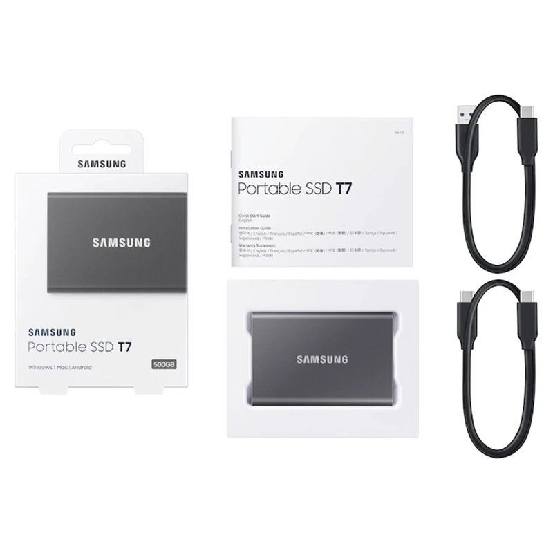 samsung T7 portable SSD NVME 500GB 1TB 2TB External Solid State Drives Type-C USB 3.2 Gen2 and backward compatible for laptop enlarge