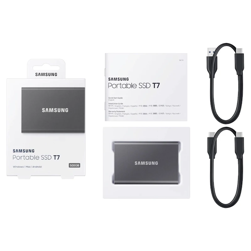 Внешний портативный накопитель samsung T7 SSD NVME 500 Гб ТБ 2 внешний твердотельный Type-C USB 3