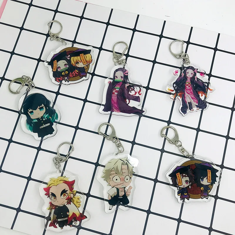 Аниме Demon Slayer Kimetsu No Yaiba брелок реквизит для косплея Kamado Tanjirou Nezuko ключей Agatsuma Zenitsu