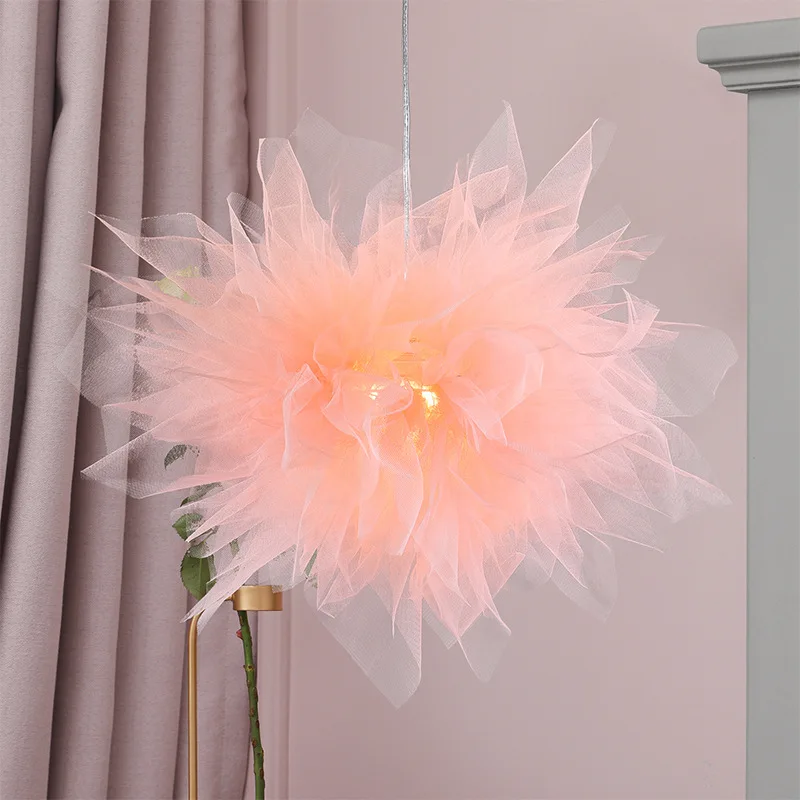

Creative Romantic Girl Wedding Room Bedroom Chandelier Lights Modern Light Fixture Hotel Bar Ceiling Hanging Lamp Pink Light