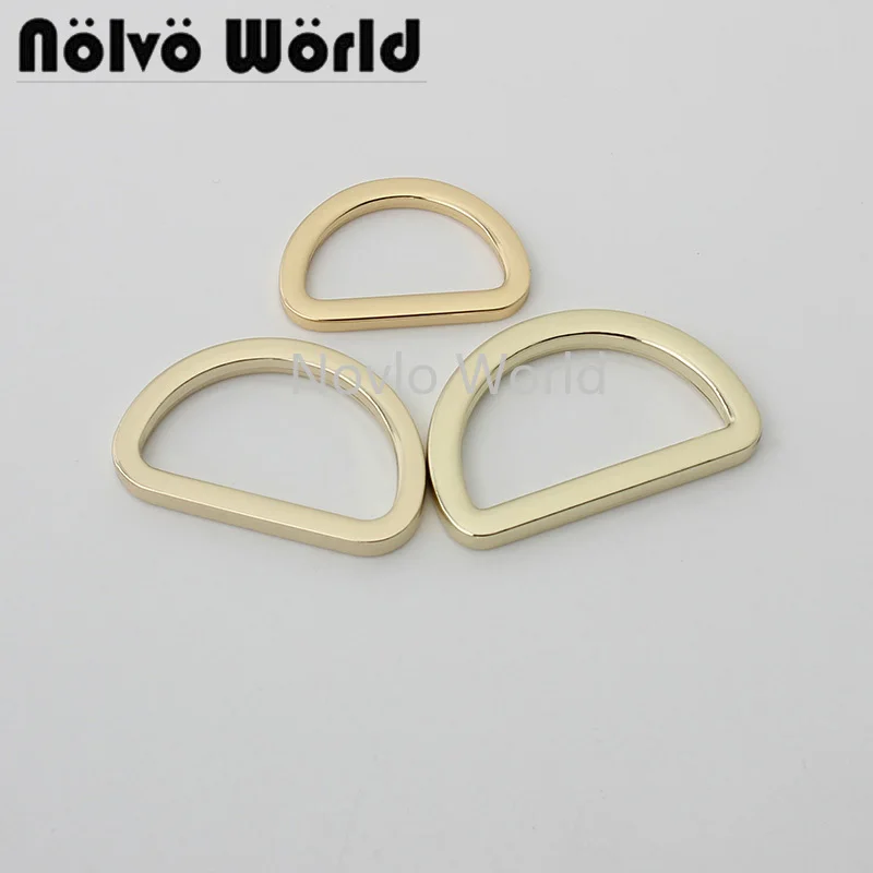 

10-50 pieces 5 colors 4.0mm 25mm 31mm 34mm flat closed polished D ring for chains bag d buckle purse hardware