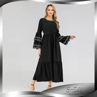 dubai ball abayas slim abaya middle east muslim fashion petals sleeve dress long sleeve embroidered slim muslim fashion women