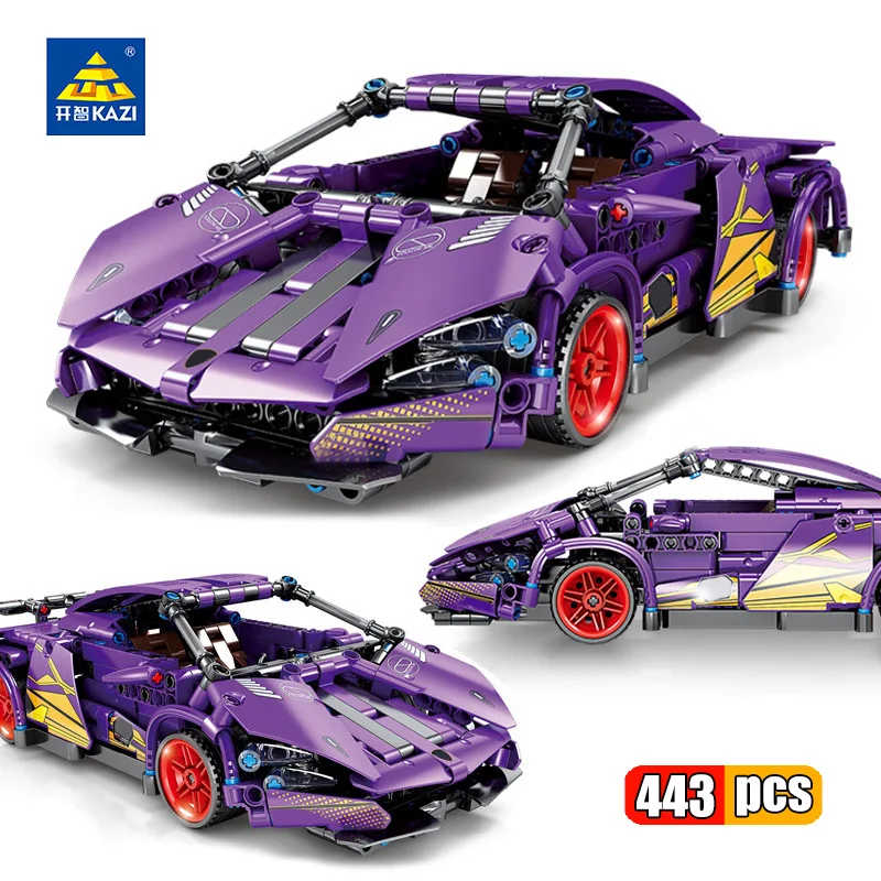 

KAZI 443pcs City Sports Car Technical Super Racing Building Blocks Classical Sport Racer Mechanical Vehicle Bricks Toys Children