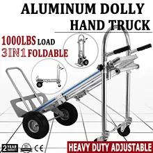 3in1 Hand Truck Folding Dolly 4-Wheels Barrow Tools Transport Trolley Beach Cart Carretilla Luggage Shopping Cart 1000 lbs Wagon