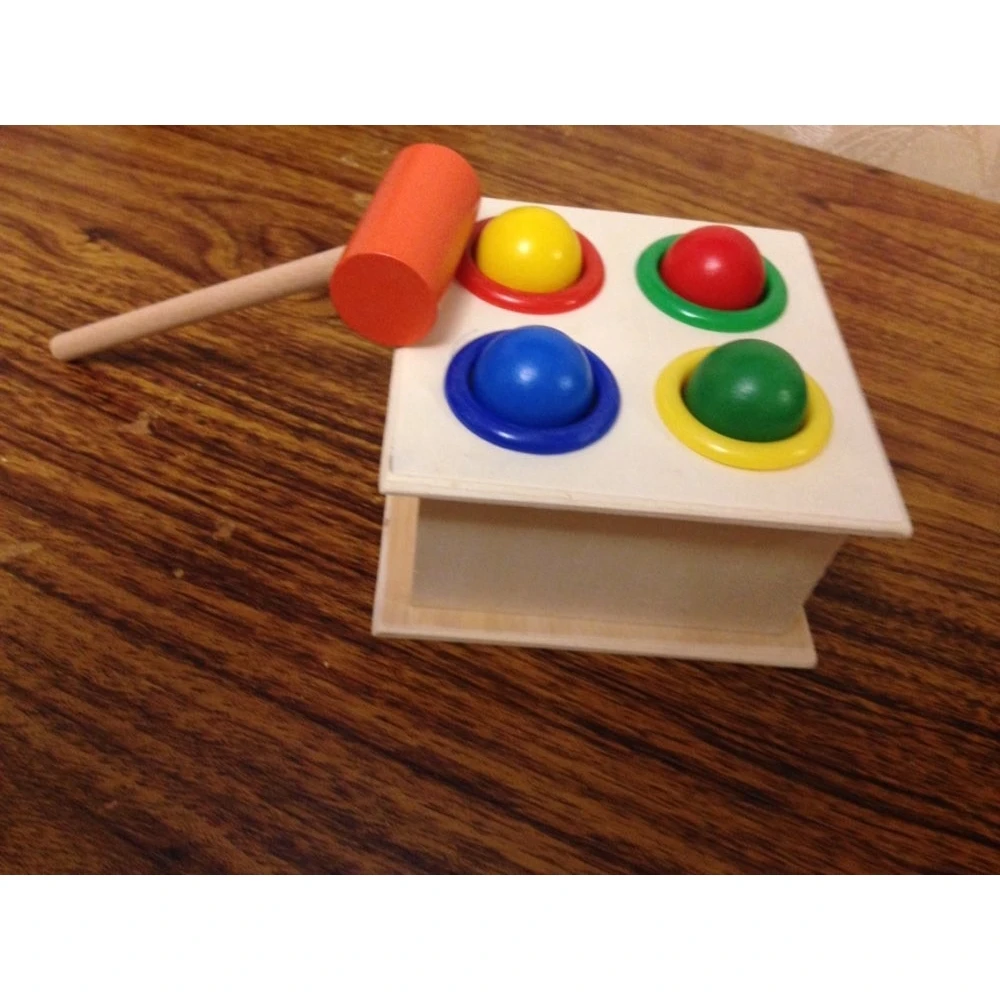 

Деревянный мяч для детей, 1 набор, ящик с молотком, Игрушки для раннего обучения, забавная игра в хомяка