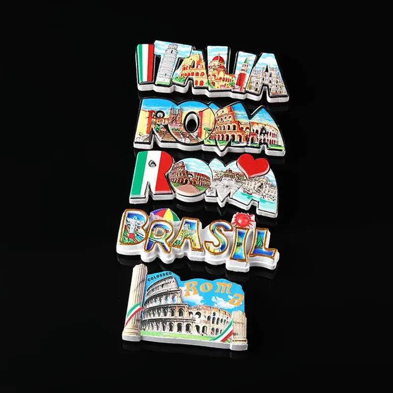 Magnetic Refrigerator Sticker 3D Resin Brasil Letters Statue Fridge Magnet Tourist Souvenir Frame Home Decor | Дом и сад