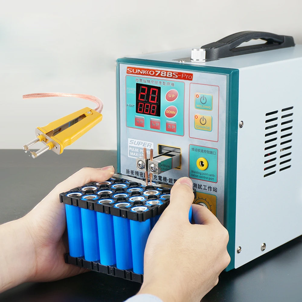

Малогабаритная Сварка SUNNKKO 788S-PRO с внутренним регулированием давления лития 71B прочно подходит для испытания на зарядку 18650