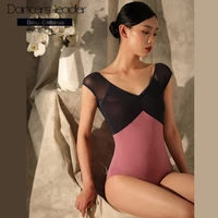 ballet dance leotard for womens exercise clothing contrast stitching gymnastics leotard adult aerial yoga clothing
