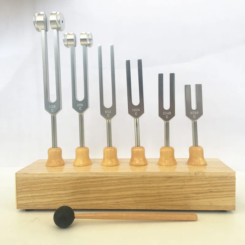 

High quality aluminum alloy tuning fork set of 6 packs 128 256 512 1024 2048 4096HZ gift tuning fork