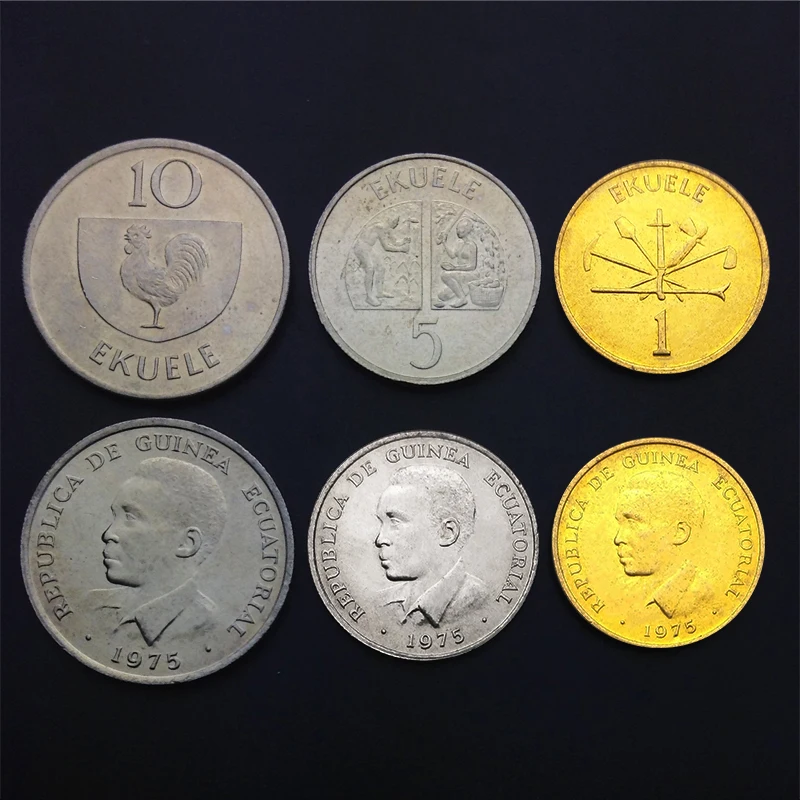 

Equatorial Guinea 1975 Full Set 3 Pieces Coins New Original Coin Unc 100% Real Africa Issuing Coins