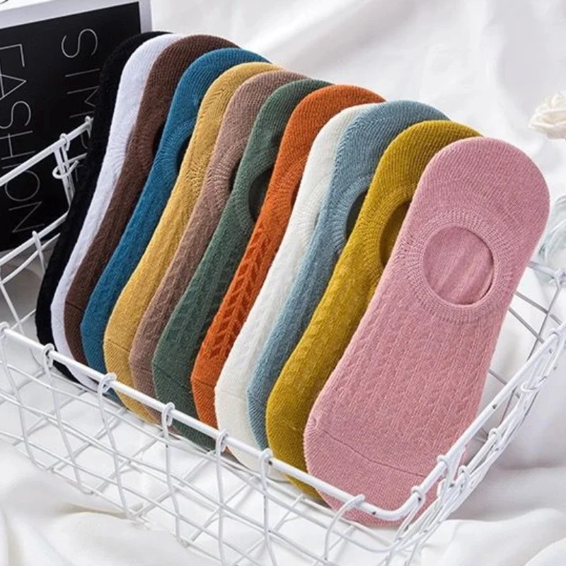 

Invisible Women Boat Socks Summer Silicone Non-slip Ankle Low Cut Female Cotton Thin Show Breathable Calcetines Mujer Chaussette