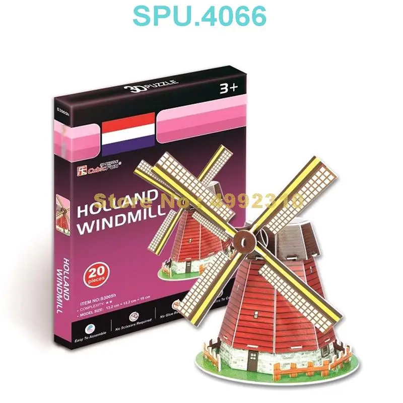 20шт всемирно известная архитектурная картонная мини ветряная мельница модель 3d