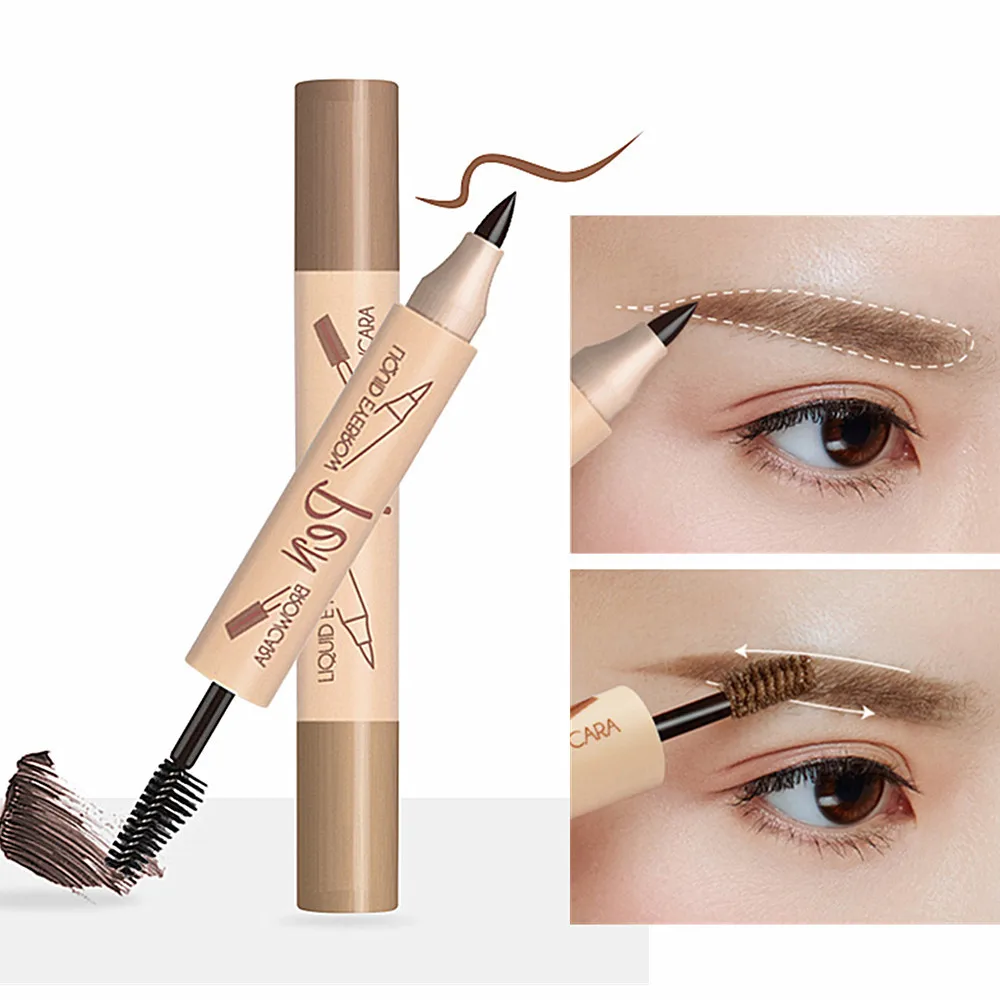 4 цвета двуглавый карандаш для бровей трёхмерный водостойкий стойкий