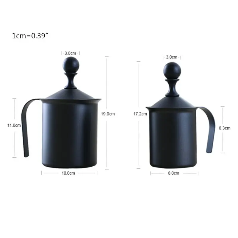 

Coffee Mixer Cup Double Layer Milk Blender Hand Frother Foaming Cups for Latte