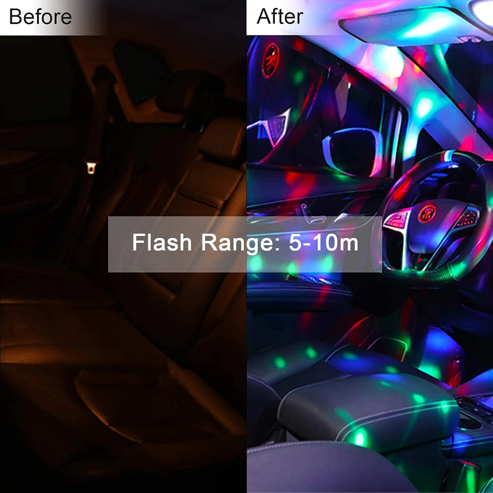 Миниатюрный RGB-светильник USB для диджея автомобильная лампа цветной музыкальный