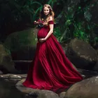 Вечернее платье для беременных, с V-образным вырезом и открытыми плечами