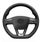 DIY чехол рулевого колеса автомобиля замша из коровьей кожи для Seat Leon FR Cupra Ibiza (FR  CUPRA) Alhambra (FR Line) Ateca Toledo FR