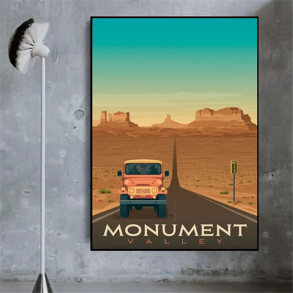 Hd Печать автомобиля домашний Декор Пейзаж картины памятник долина стена