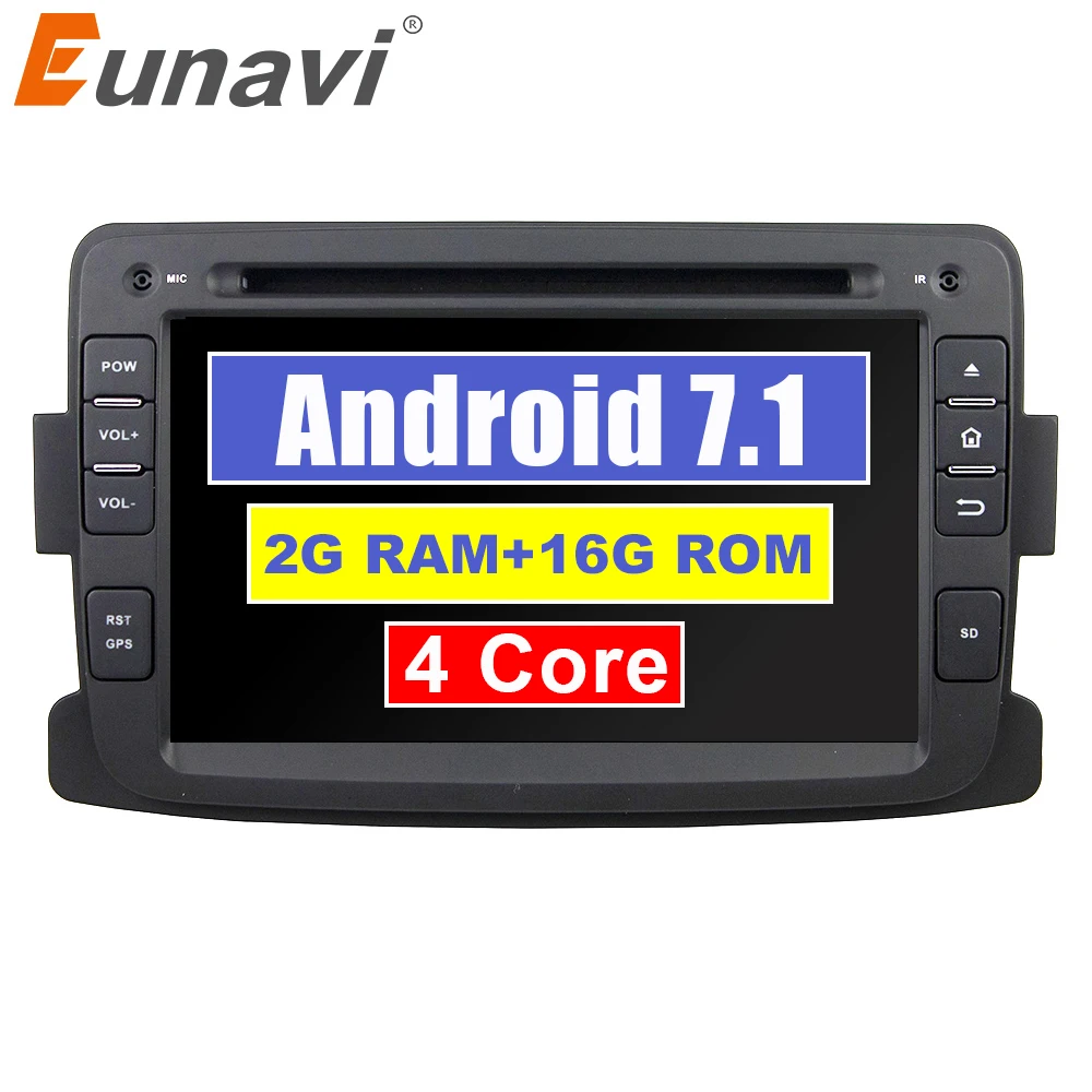 Eunavi 1 Din Android 7 2 Гб RAM автомобильный dvd-плеер GPS Navi RDS радио для Renault Duster 2012 2013 wifi Bluetooth