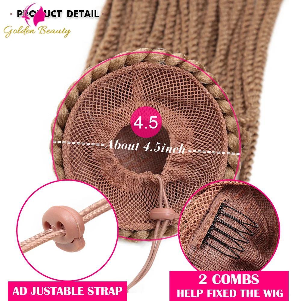 Box Braided Drawstring Ponytail Bulk-Free Wrap Around Pony 20Inch Hairpiece Clip-in Braiding 2X Drawstring Ponytail Braided Hair
