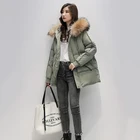 Новинка 2021, парка большого размера свободного покроя из хлопка, пальто, женские зимние куртки, утепленный пуховик с капюшоном, верхняя одежда, короткая пуховая куртка, женская