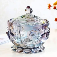 nordic creative glass storage candy jar with lid dried fruit box jewelry furnishing articles wedding desktop candy storage decor