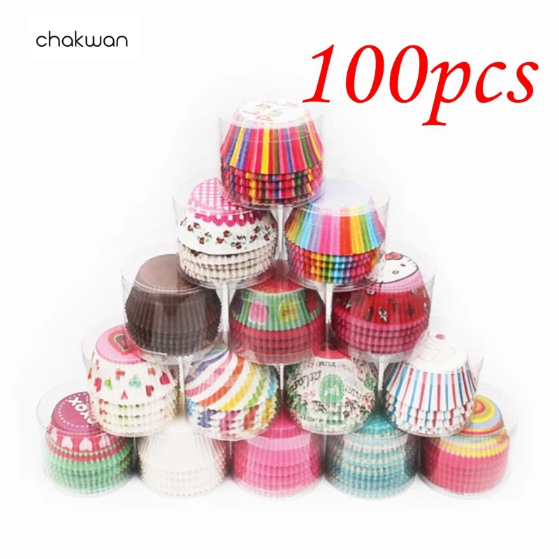 Бумажные чашки для кексов с цветной печатью сделай сам формы выпечки тортов